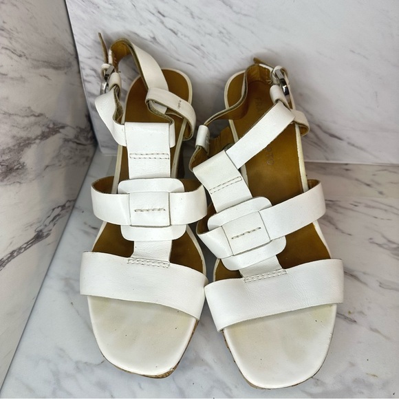 Franco Sarto “Cera” Leather Cork Wedge Sandals - White - Size 8M - Picture 5 of 13